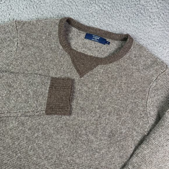 J Crew Sweater Mens M Brown 100% Lambswool Crewneck Pullover Knit Preppy - Picture 1 of 11